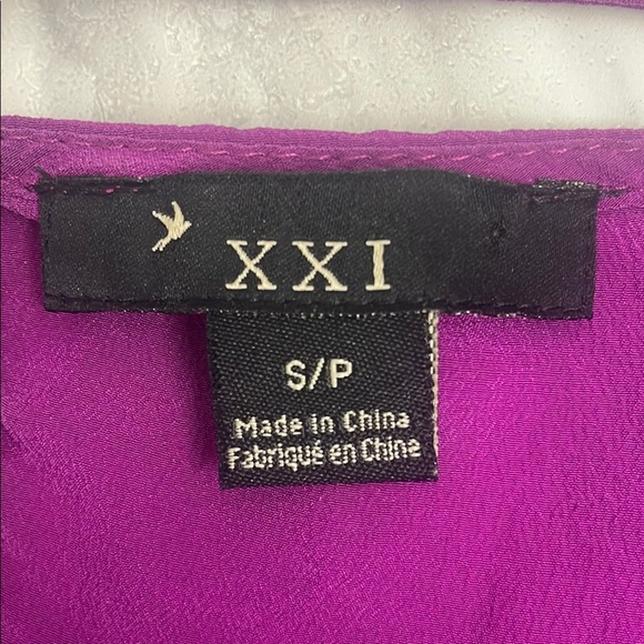 Forever 21 Purple Relaxed Tank Top 100% Silk Size S - Picture 3 of 6